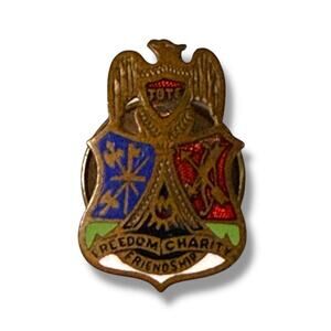 Antique IORM Improved Order of Red Men Fraternal Brass Screw Back Lapel Pin